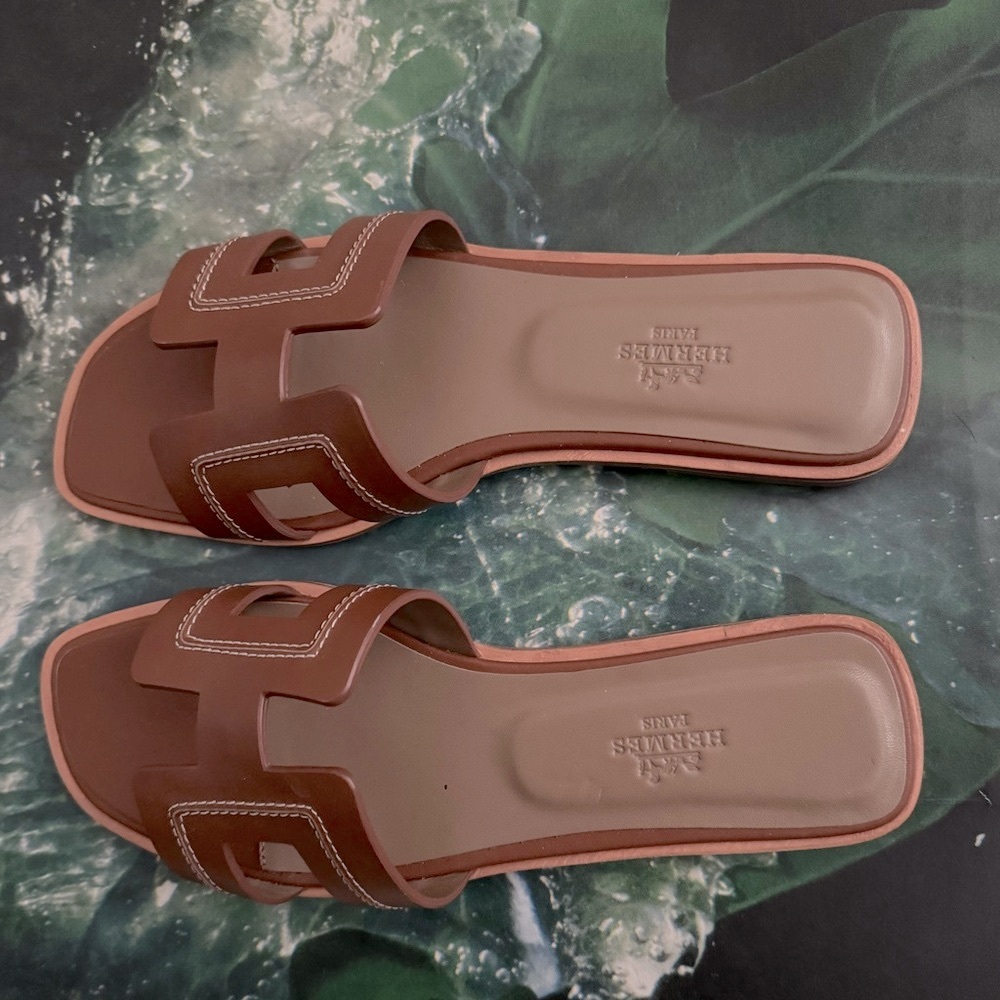Brown Slide Sandals - Picture 4 of 6